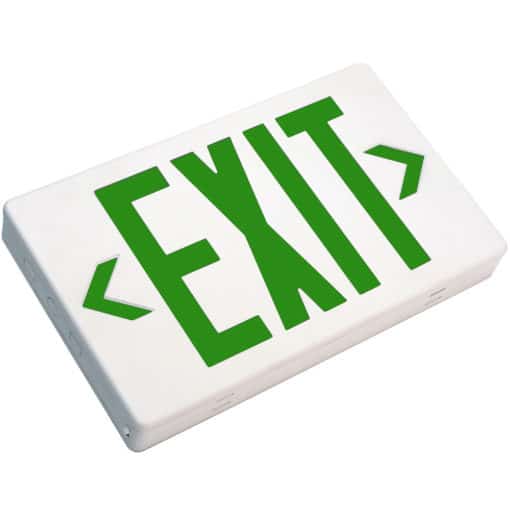 Compact LED Exit Sign Green w/ Battery Back-up – 12″