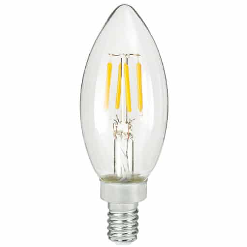 AmberGlow White Filament B11 Lamp E12 Clear – 1.4″, 3W, 24K