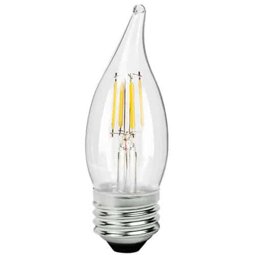 AmberGlow White Filament F11 Lamp E26 Clear – 1.4″, 5W, 24K