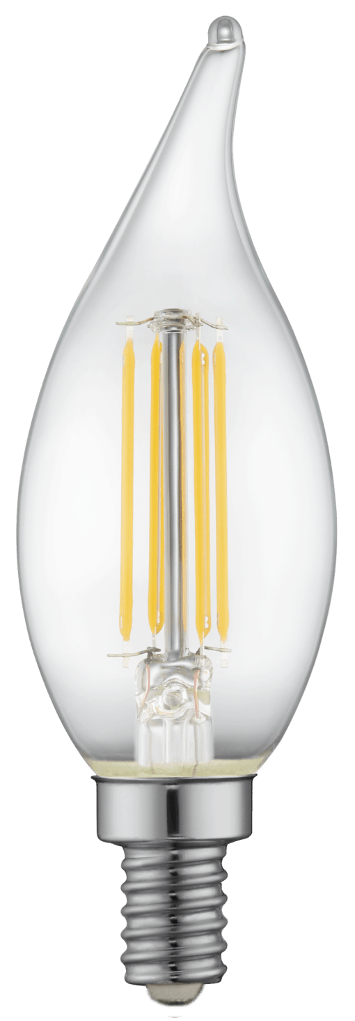 AmberGlow White Filament F11 Lamp E12 Clear – 1.4″, 5W, 24K