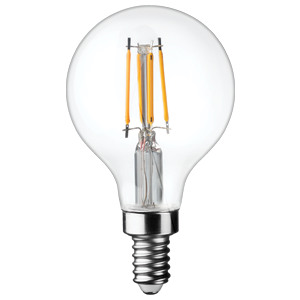 LED Filament High CRI G16 Globe Lamp E12 Clear – 2″, 3W, 50K