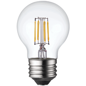 LED Filament High CRI G16 Globe Lamp E26 Clear – 2″, 3W, 30K