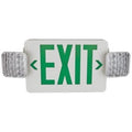 Universal Combo Emergency Exit Sign White Housing w/ Green Lettering – Remote Capable