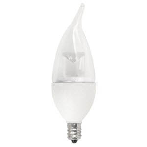 Elite LED Deco Lamps E12 Clear Flame – 3.8″, 5W, 27K