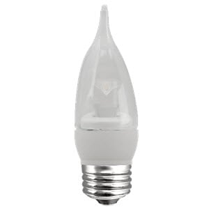 Elite LED Deco Lamps E26 Clear Flame – 3.8″, 3.5W, 27K